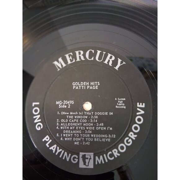 Patti Page Golden Hits Vinyl Record MG 20495 VTG 1960 LP High Fidelity MCM VG+ - Picture 6 of 12